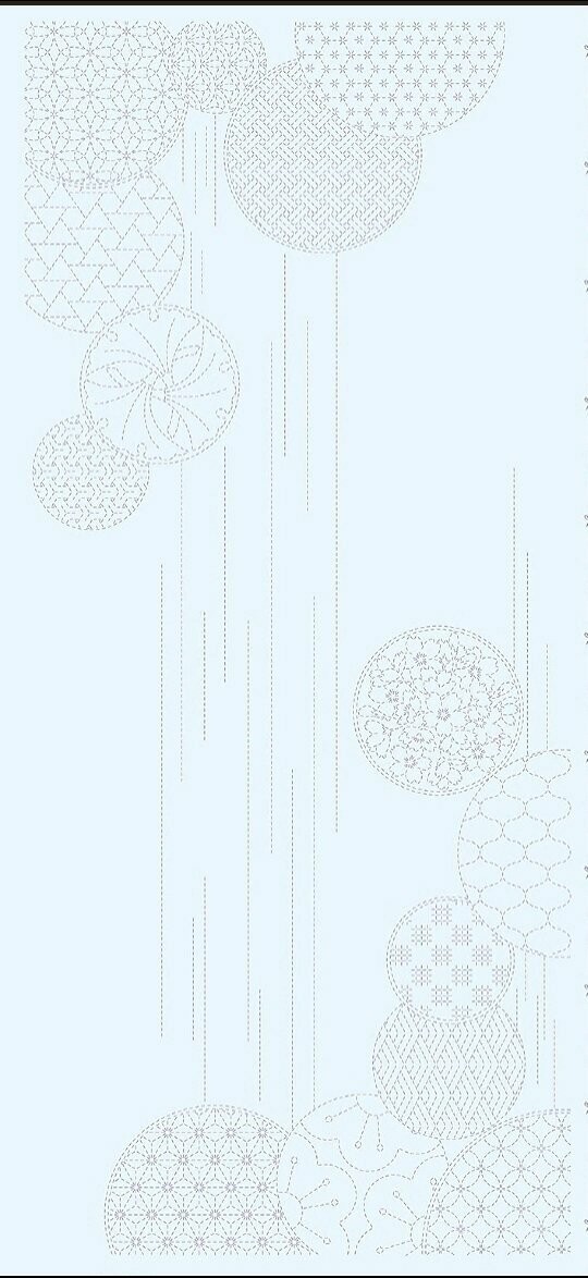 Wagara HF1116 Waterfall Sashiko Panel - Grey Sky