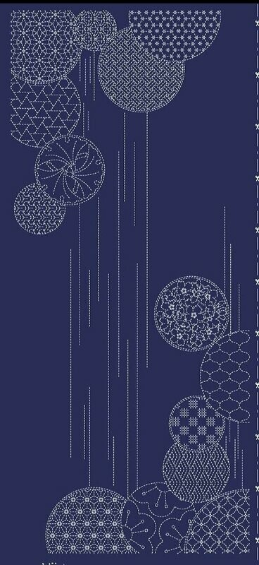 Wagara HF1116 Waterfall Sashiko Panel - Indigo