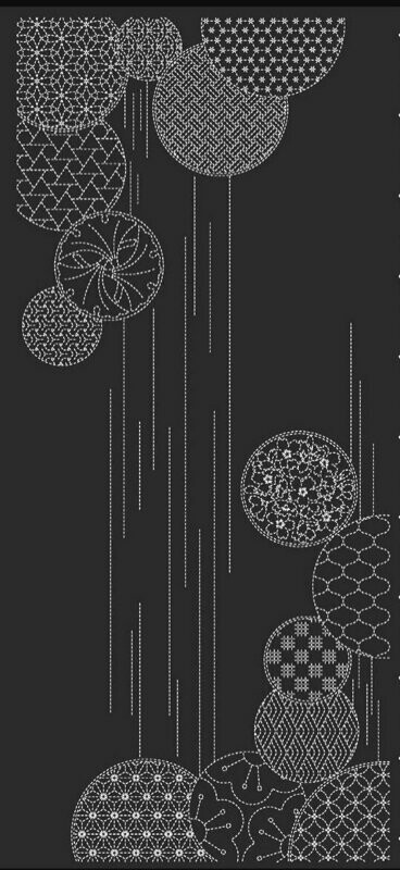 Wagara HF1116 Waterfall Sashiko Panel - Black