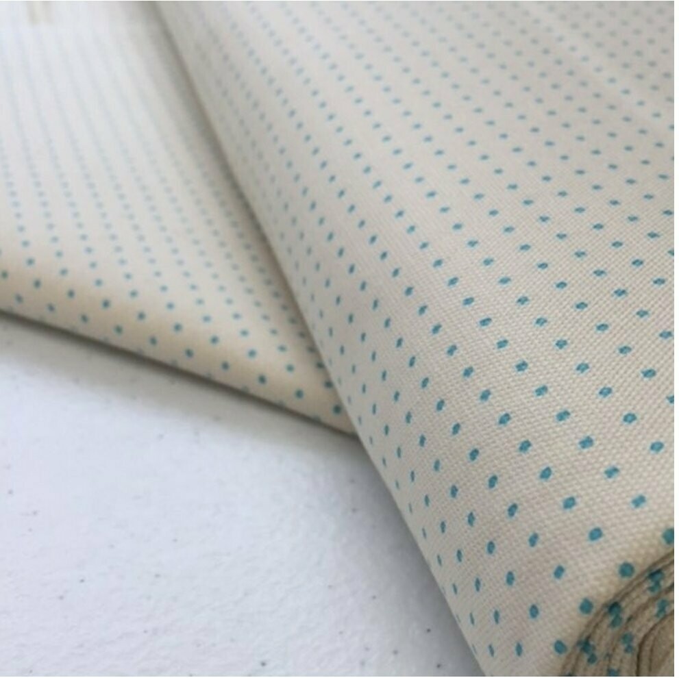 Sashiko Stencilled Fabric - Single Stitch White