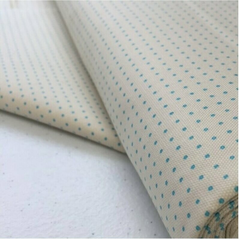 Sashiko Stencilled Fabric - Single Stitch White