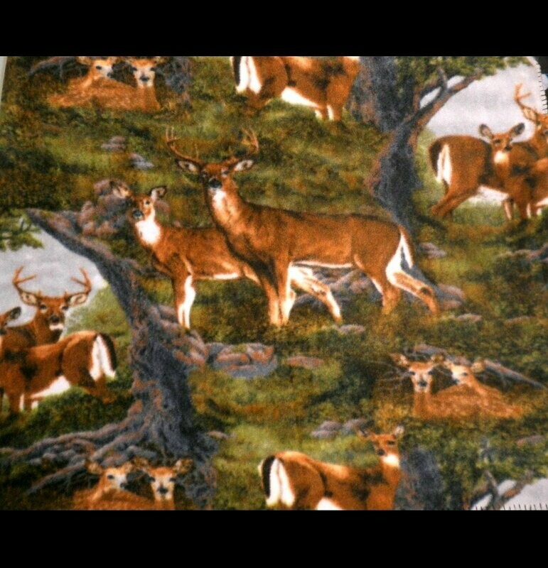 Deer Scenic Allover Polar Fleece multi print