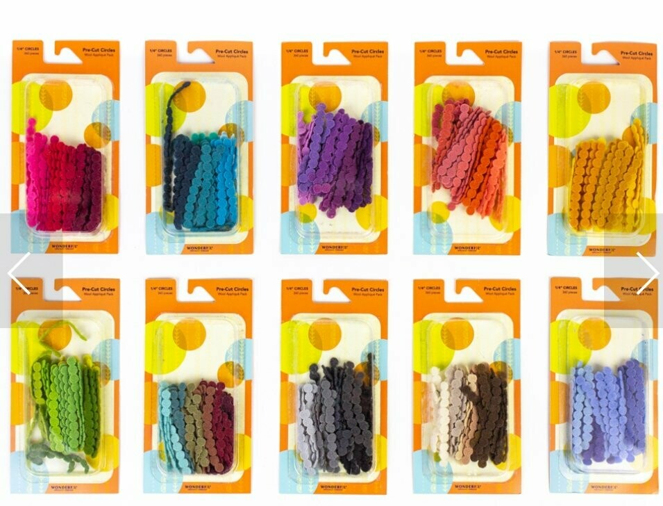 Wonderfil Sue Spargo Pre Cut Wool Circles  1/4"