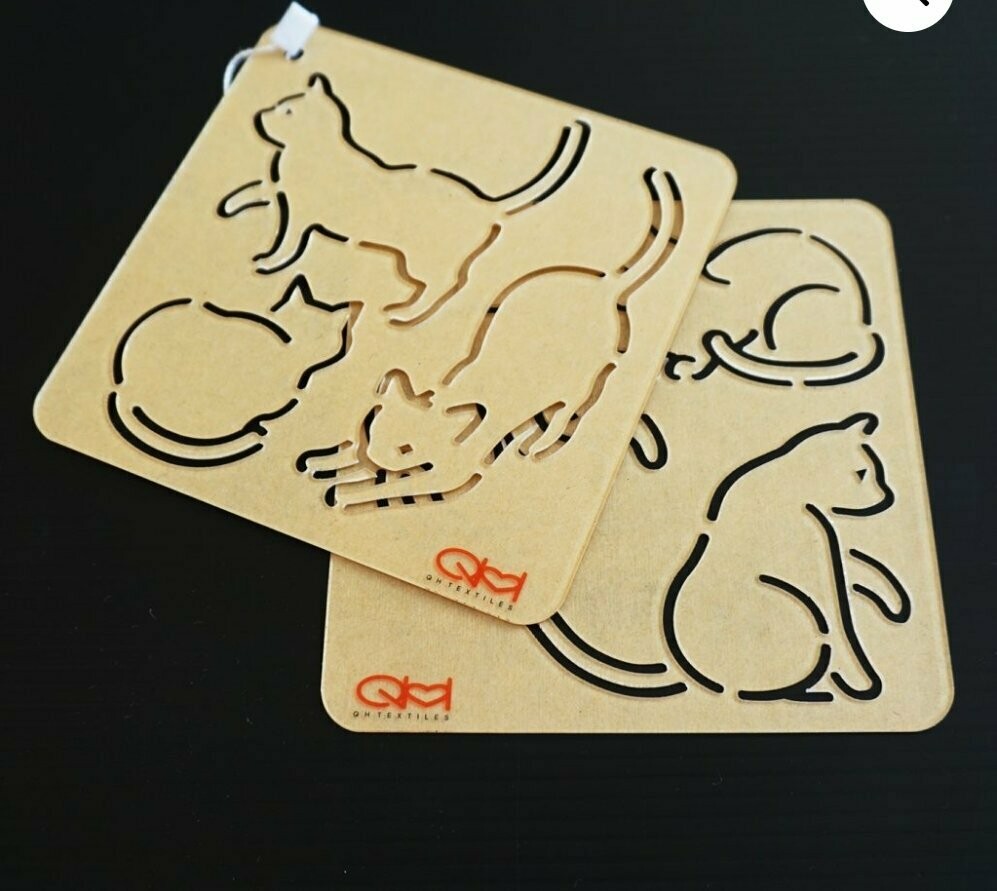Sashiko Acrylic Template (Neko) Cats