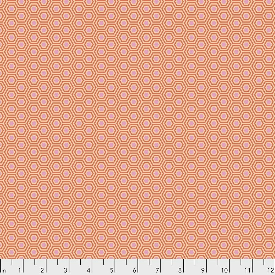 Tula Pink True Colors Hexie Peach Blossom