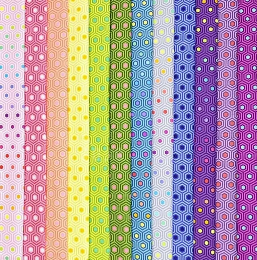 Tula Pink True Colors Hexie 12pc Fat Quarter Pack