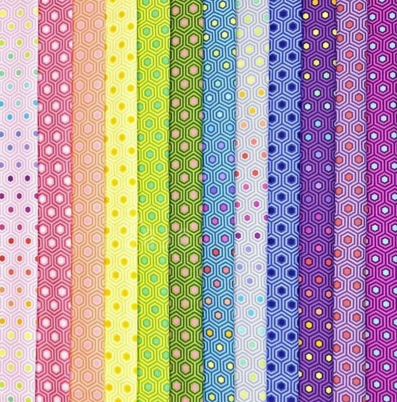 Tula Pink True Colors Hexie 12pc Fat Quarter Pack