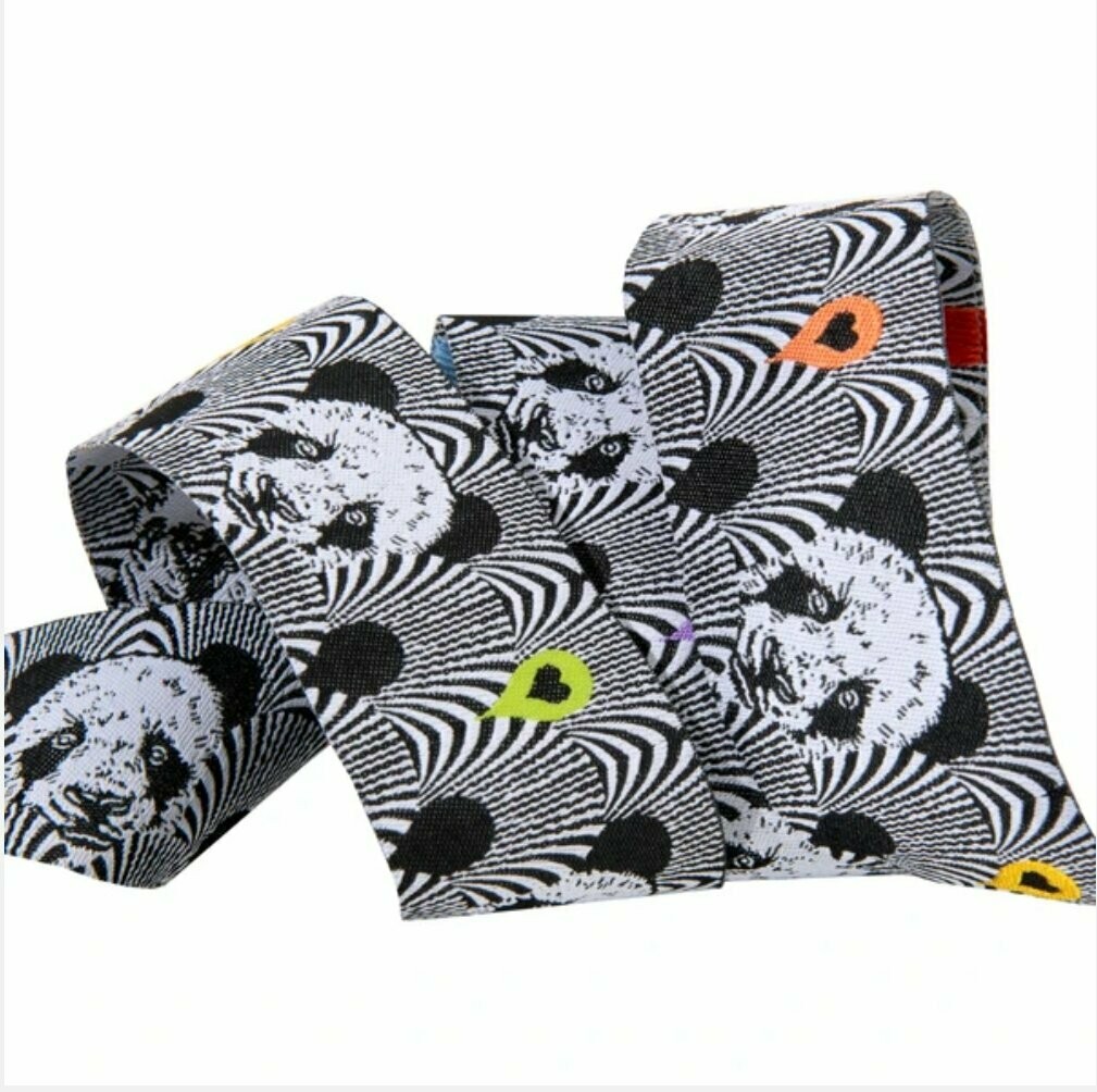 Tula Pink Linework Ribbon Pandas Lovers 1.5"