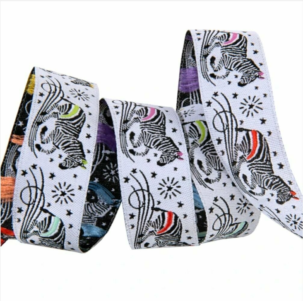 Tula Pink Linework Ribbon Zebra on Lines 7/8"