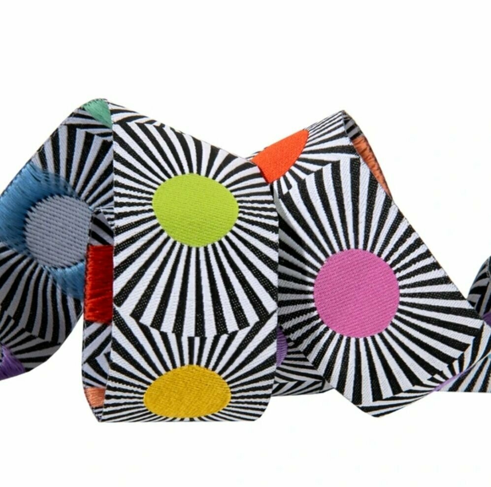 Tula Pink Linework Ribbon Multi Dots 1.5" wide