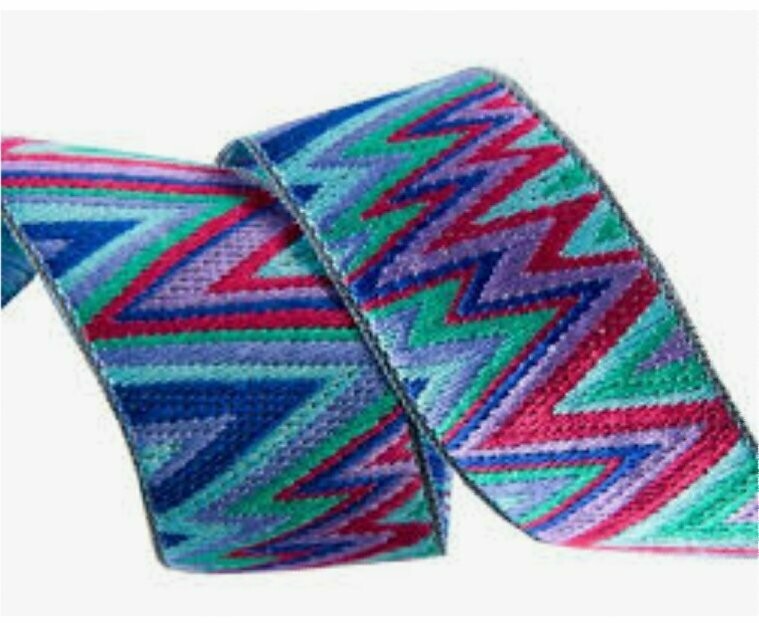 Kaffe Fassett Flame Stitch 1.5" wide ribbon