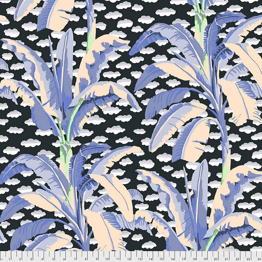 Kaffe Collective Banana Leaves PWGP179 Grey Released Feb 2021