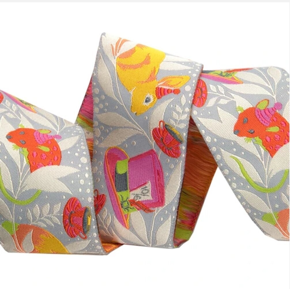 Tula Pink Curiouser & Curiouser Ribbon Madhatter Pink 2" or 51mm
