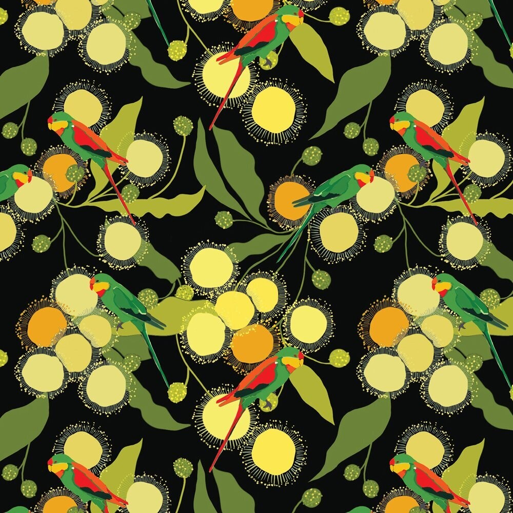 Robyn Hammond DV3783 Cotton floral with parrots