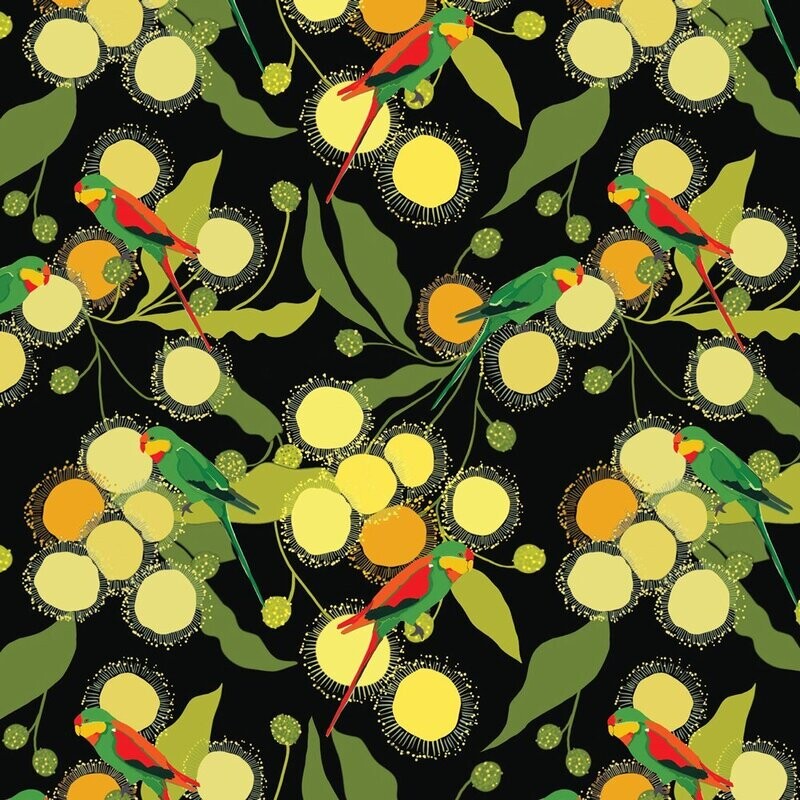 Robyn Hammond DV3783 Cotton floral with parrots