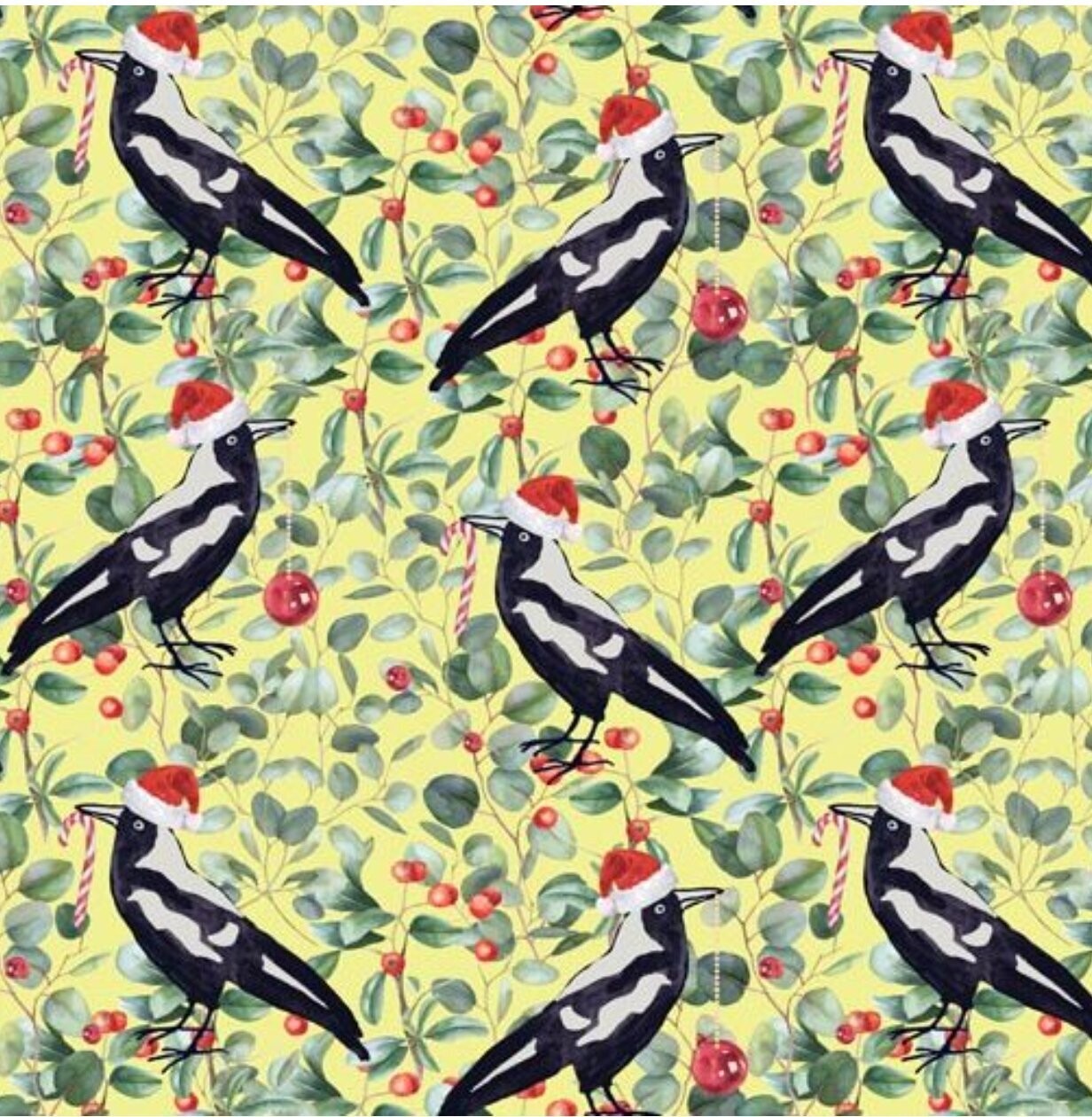 Aussie Christmas Magpie Carols Yellow