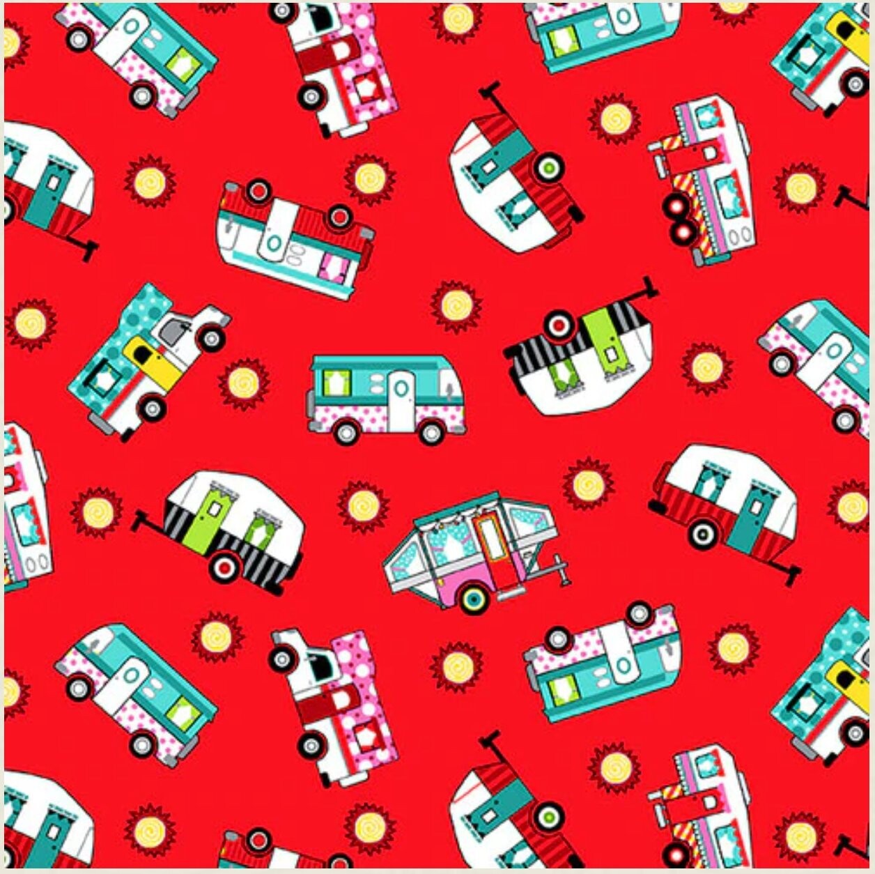 Roamin' Holiday Tossed Campers Red
