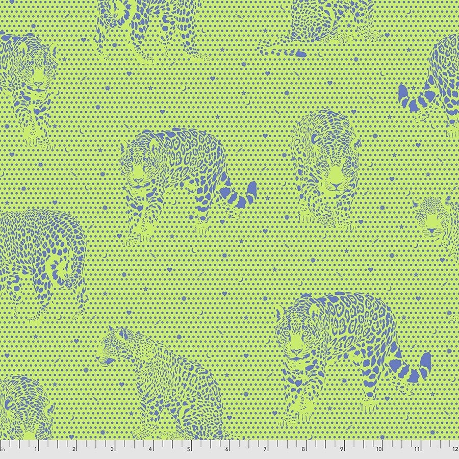 Daydreamer by Tula Pink Lil Jaguars PWTP174 Kiwi
