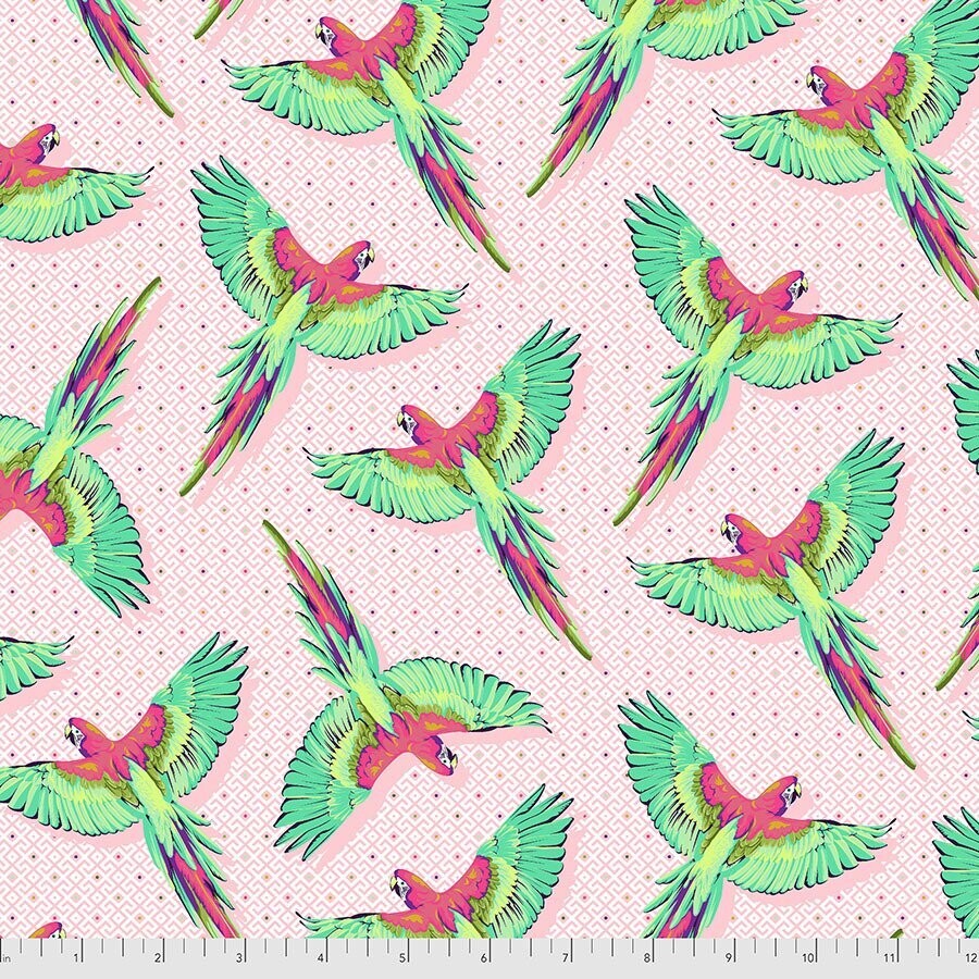 Daydreamer by Tula Pink Macaw Ya Later PWTP170 Dragonfruit