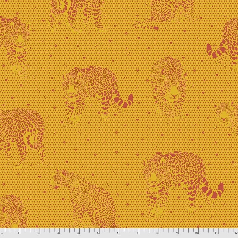 Daydreamer by Tula Pink Lil Jaguars PWTP174 Papaya