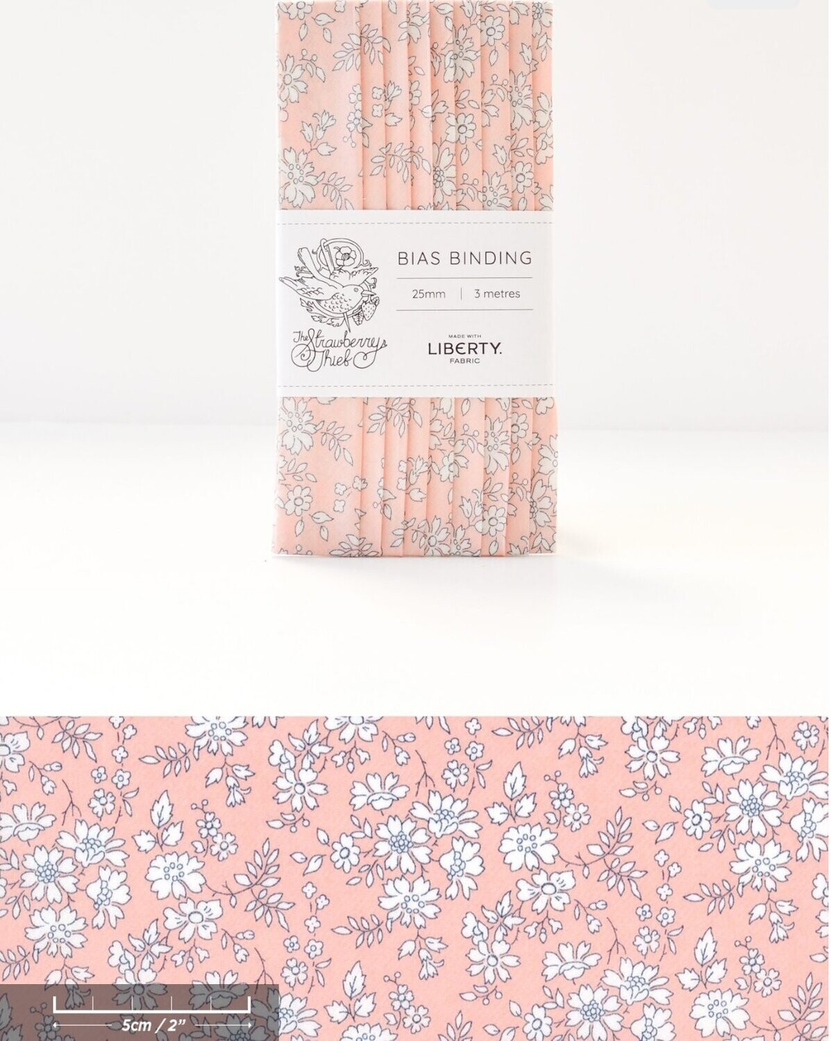Liberty Tana Lawn Capel Light Peach Bias Binding 25mm × 3m