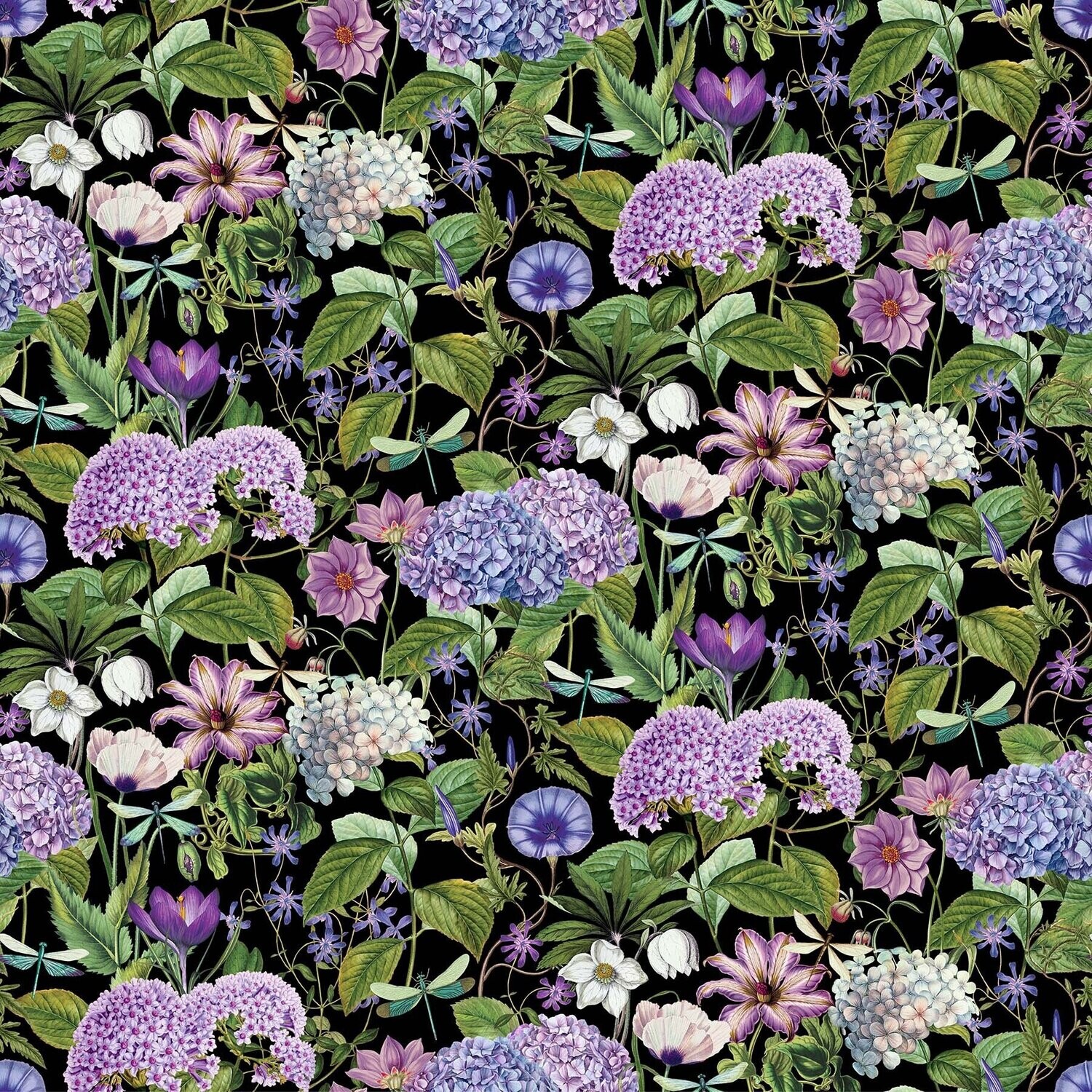 Fleurs Large Scale Floral on Black DP23939 - 99