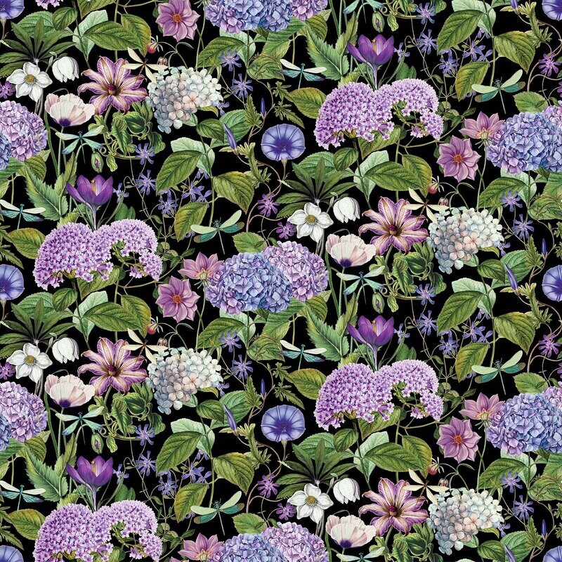 Fleurs Large Scale Floral on Black DP23939 - 99