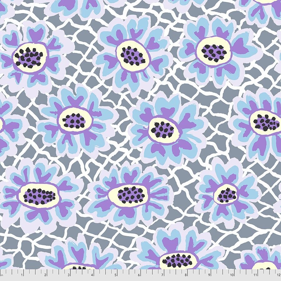 Kaffe Fassett Collective Aug 2021 Flower Net PWBM081 Grey