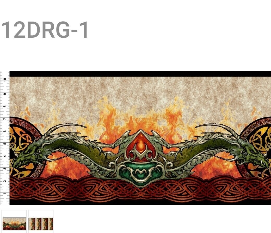 DRAGONS  Border Print The Ancients