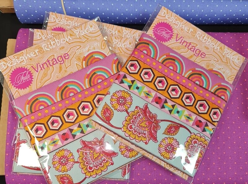 Tula Pink Vintage Ribbon Pack Strawberry