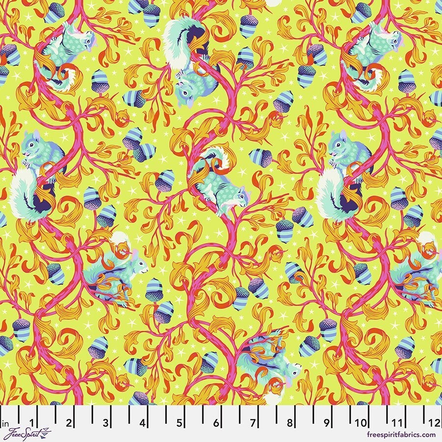 Tula Pink Tiny Beasts Oh Nuts PWTP179 Glow