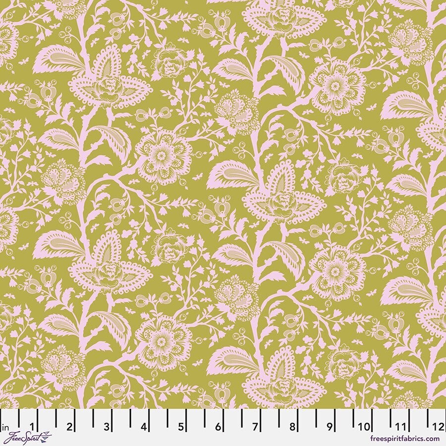 Tula Pink Parisville Deja Vu French Lace PWTP193 Hazelnut