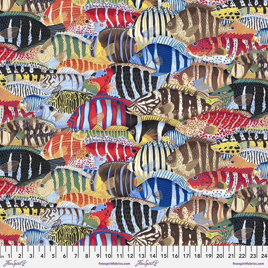 Treasure Island by Snow Leopard Stripey Fish PWTP116 Multi