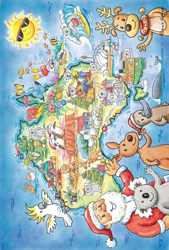 Summertime Santa Map Panel DV5417