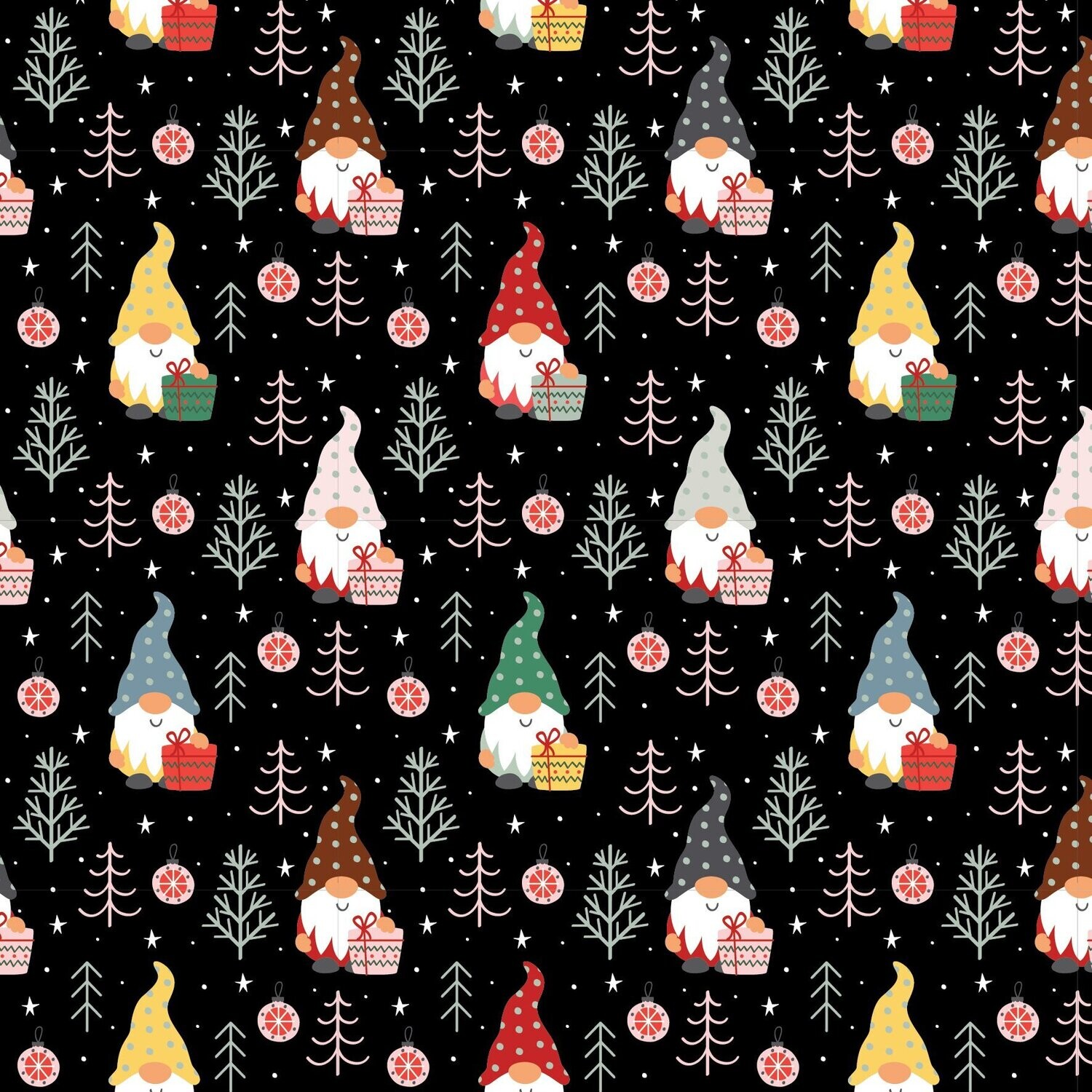 Gnoel Coordinate Gnomes and Trees allover Black DV5327