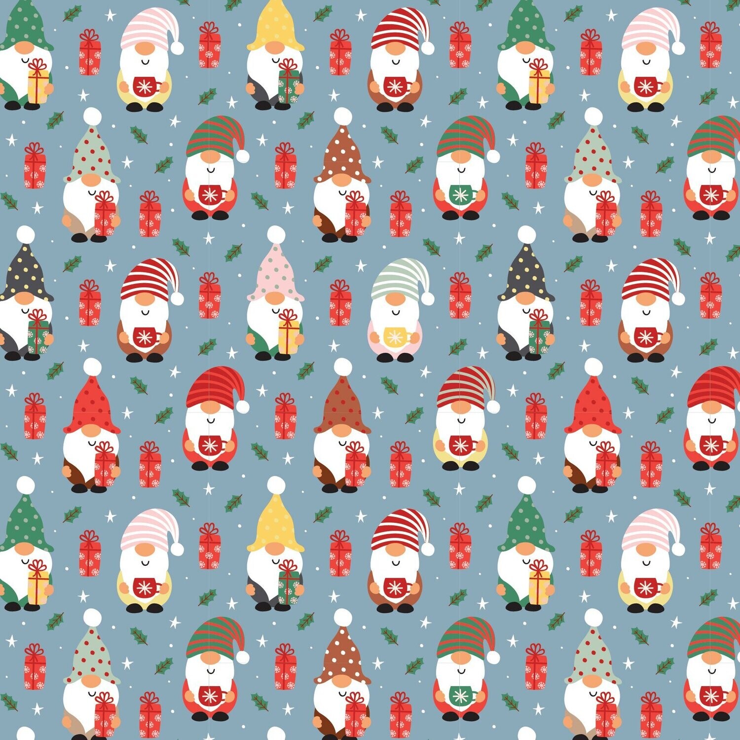 Gnoel Coordinates Santas allover on Blue DV5321