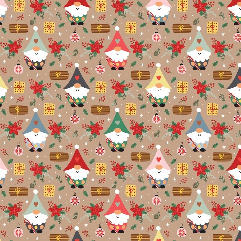 Gnoel Coordinate Gnomes Allover on Tan DV5326