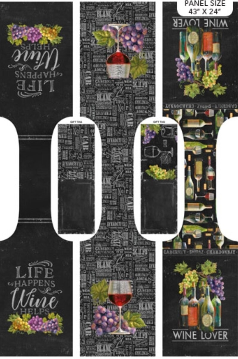 Life Happens Wine Helps - Wine Tote Panel