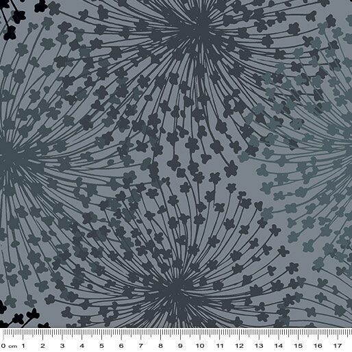 Dandelion Dreams Dark Grey 105" wide backing