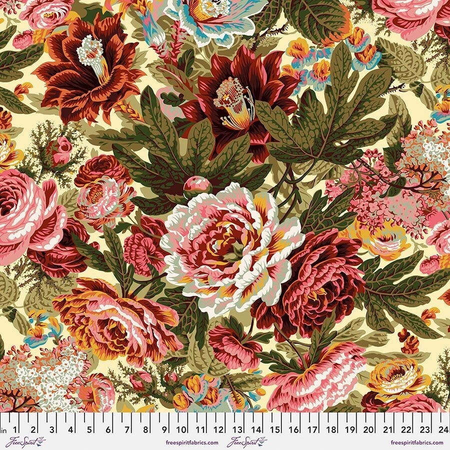 Kaffe Fassett Collective Feb 23 Floral Burst PWPJ 029 Natural