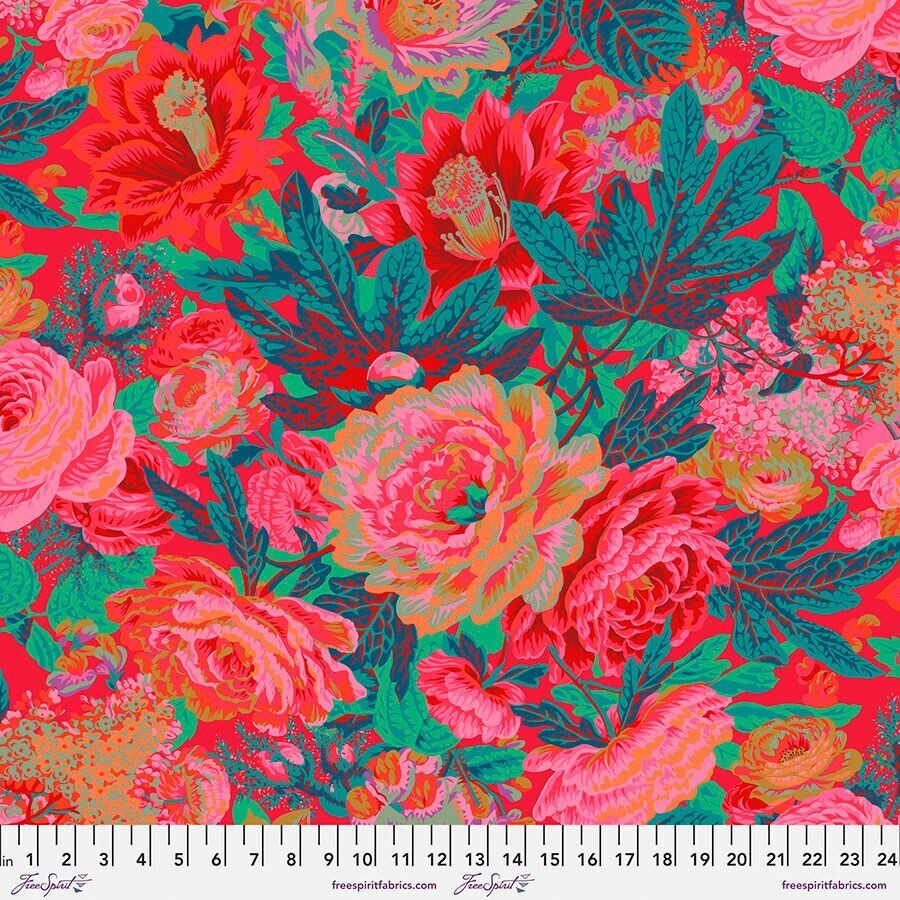 Kaffe Fassett Collective Feb 23 Floral Burst PWPJ 029 Red