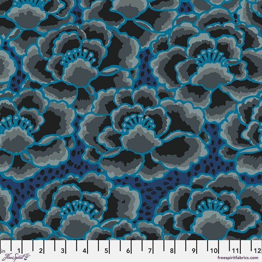 Kaffe Fassett Collective Feb 23 Tonal Floral PWGP197 Charcoal