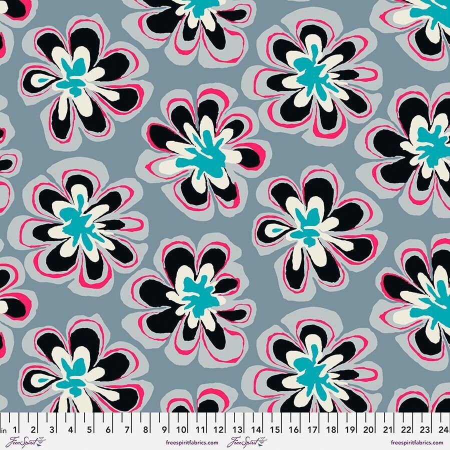 Kaffe Fassett Collective Feb 23 Funky Flora PWBM011 Grey