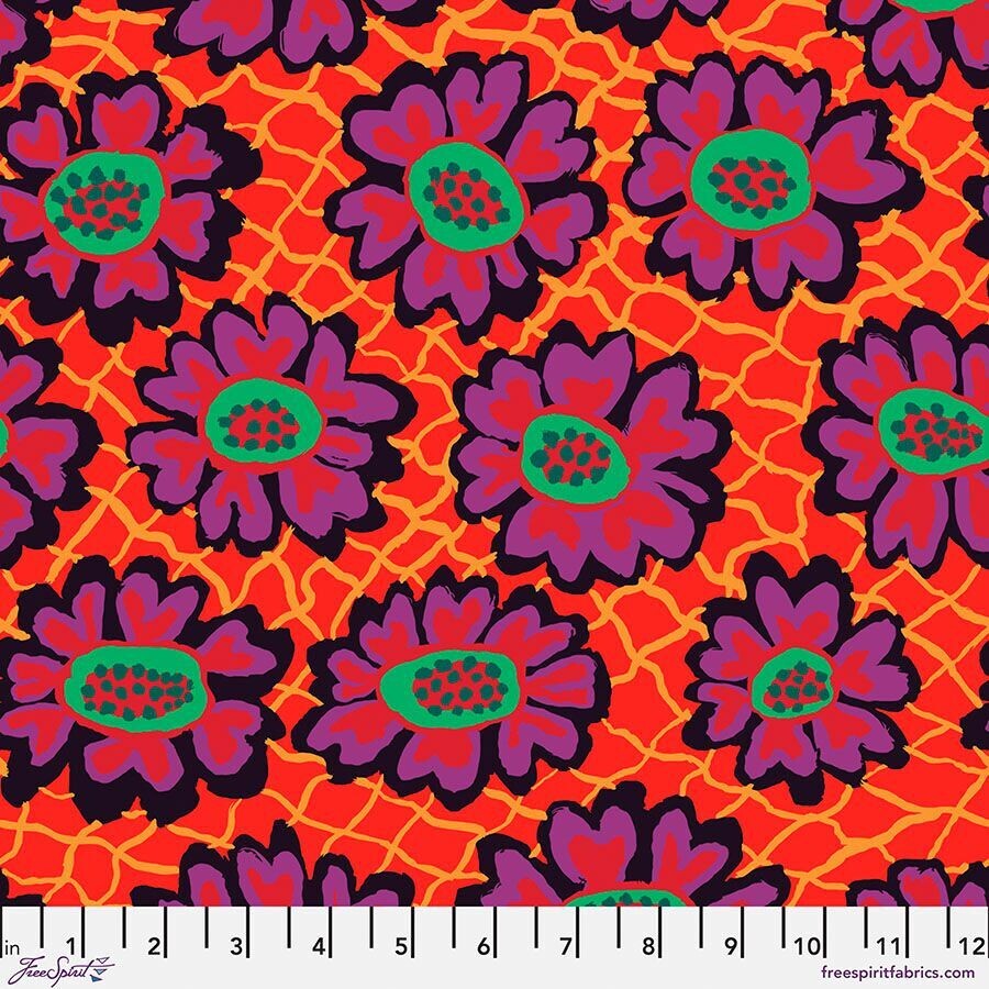 Kaffe Fassett Collective Feb 23 Flower Net PWBM081 Crimson