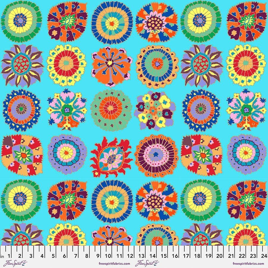 Kaffe Fassett Collective Feb 23 Carpet Cookies PWGP192 Sky