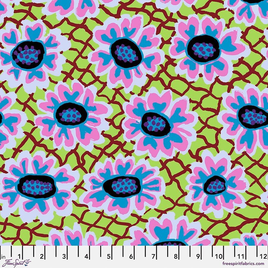 Kaffe Fassett Collective Feb 23 Flower Net PWBM081 Lime