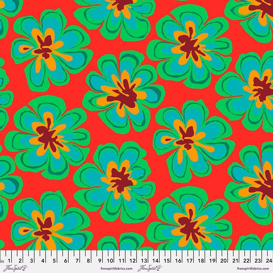 Kaffe Fassett Collective Feb 23 Funky Flora PWBM011 Watermelon