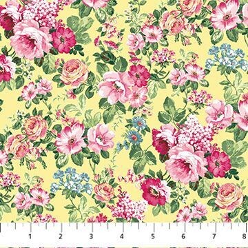 Tea for Two - Large Scale Floral Allover Yellow