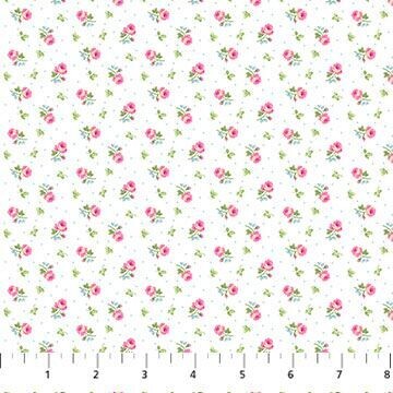 Tea for Two - Small Scale Floral Allover White