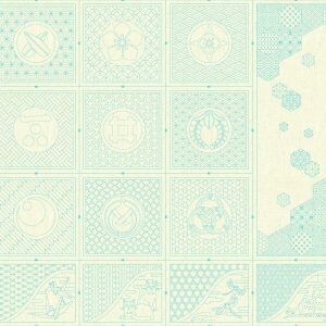 Wagara HF1120 - 15GE Multi Sashiko Panel - Greige